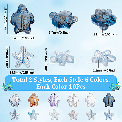 120Pcs 12 Styles Transparent Glass Beads GLAA-SC0002-54-1