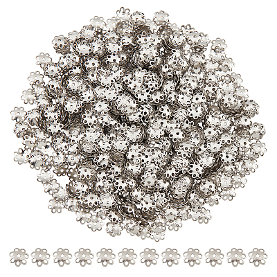 1000Pcs 304 Stainless Steel Bead Caps STAS-DC0012-14-1