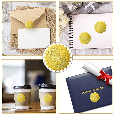 34 Sheets Honor Roll Self Adhesive Gold Foil Embossed Stickers DIY-WH0509-043-1