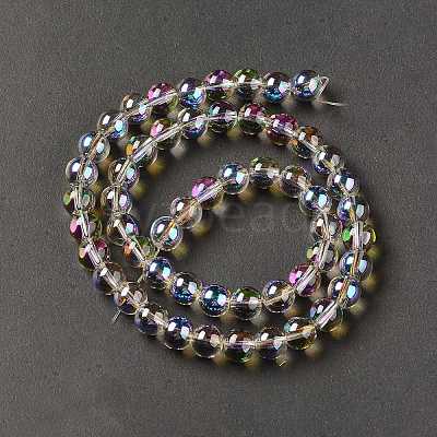 Transparent Electroplate Glass Beads Strands EGLA-I015-01C-1