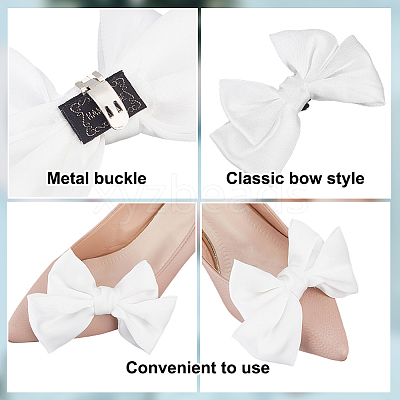 2Pcs Bowknot Polyester Shoe Decoration FIND-DR0001-64C-1