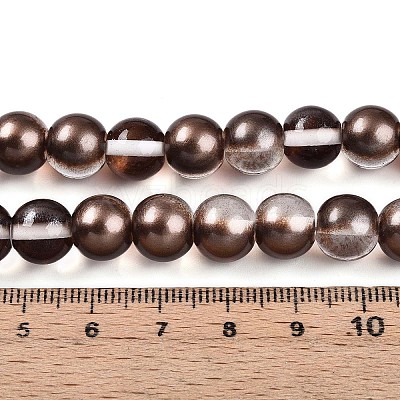 Baking Paint Transparent Glass Beads Strands DGLA-N011-10mm-09-1