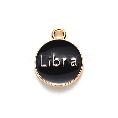 Alloy Enamel Pendants X-ENAM-S124-01B-08K-1