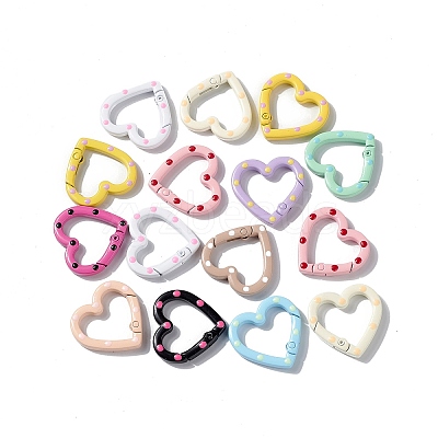 Spray Painted Alloy Spring Gate Rings PALLOY-F293-03-1