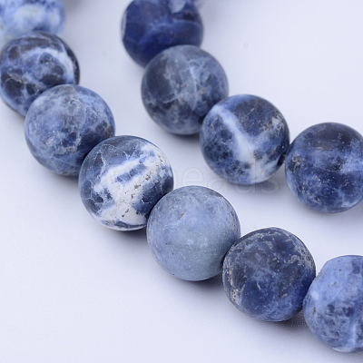 Natural Sodalite Beads Strands G-Q462-8mm-07-1