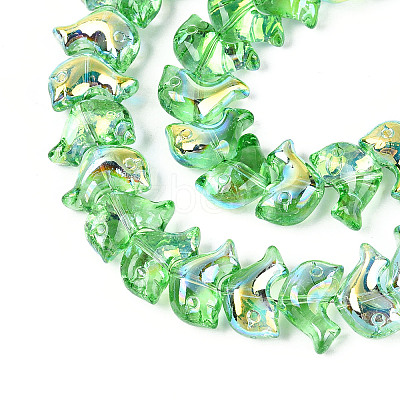 Baking Paint Electroplate Transparent Glass Beads Strands EGLA-N017-06-B05-1