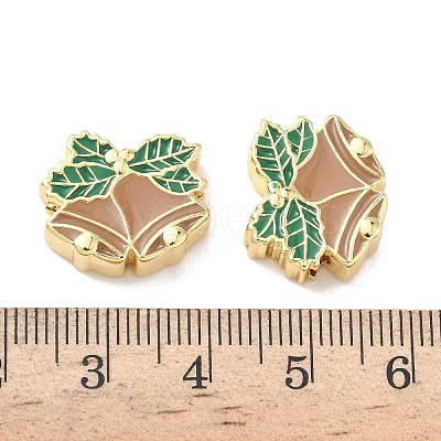 Christmas Brass Enamel Beads KK-I474-G11-1