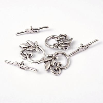 Leaf Tibetan Style Alloy Toggle Clasps LF0676Y-1