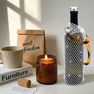 Sparkly Rhinestone Wine Bottle Bag AJEW-WH0609-899D-1