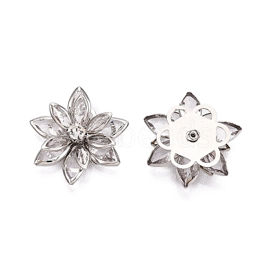 Acrylic Rhinestone Flower Flat Back Cabochons RSB027-06-1