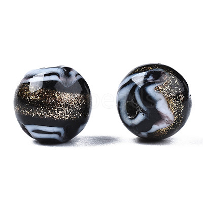 Handmade Gold Sand Lampwork Beads LAMP-N028-001A-1