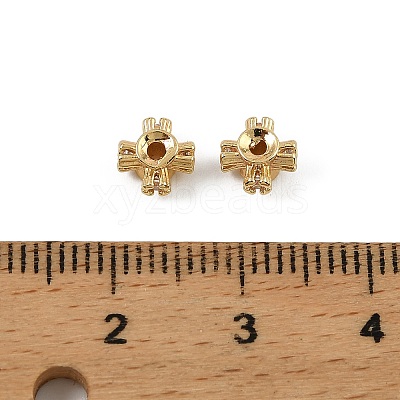 Brass Clear Cubic Zirconia Beads KK-D106-07G-1