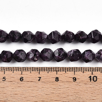 Dyed Natural Sesame Jasper Beads Strands G-T139-8mm-47K-1