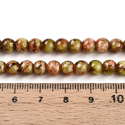 Baking Paint Glass Beads Strands DGLA-N003-6mm-B11-1
