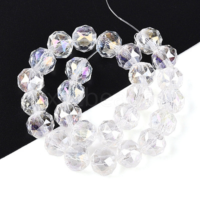 AB Color Plated Transparent Glass Round Beads Strands EGLA-T029-8mm-12T-18-1