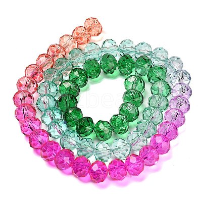 Transparent Painted Glass Beads Strands X1-DGLA-A034-T6mm-A03-1