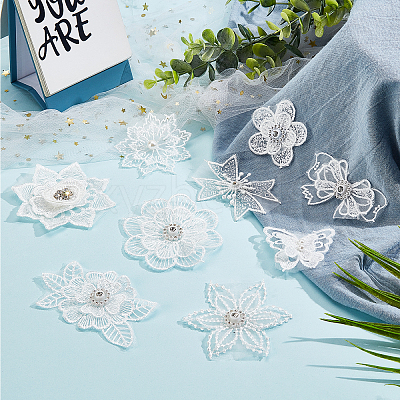 18Pcs 9 Style Lace Embroidery Costume Accessories DIY-AR0002-36-1