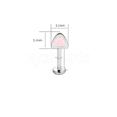 316L Surgical Stainless Steel Enamel Pink Cat Ear Shaped Cartilage Earrings for Women FS-WGA9D26-03-1