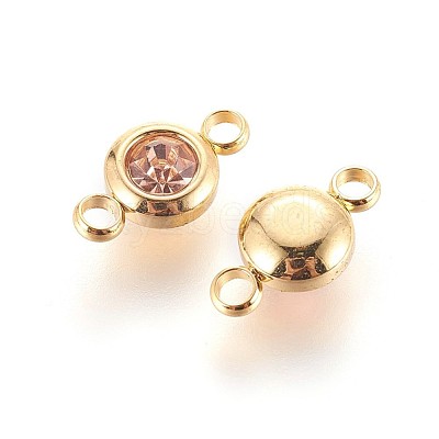 304 Stainless Steel Rhinestone Links connectors STAS-P237-17G-07-1