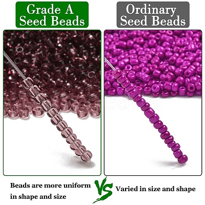 FGB 8/0 Grade A Round Glass Seed Beads SEED-Q006-3mm-F06-1