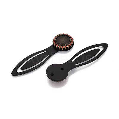 Alloy & Iron Bookmark Cabochon Settings PALLOY-N184-02AB-1