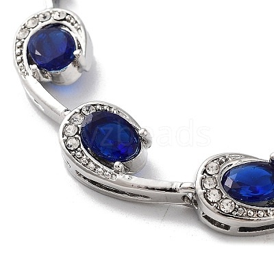 Platinum Alloy Teardrop Link Chain Bracelets LS-BJEW-A005-01A-1