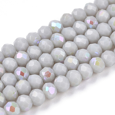 Electroplate Opaque Solid Color Glass Beads Strands EGLA-A034-P3mm-L23-1