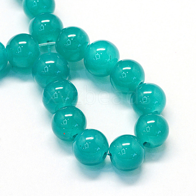 Baking Paint Imitation Jade Glass Round Bead Strands LS-DGLA-Q021-10mm-07-1