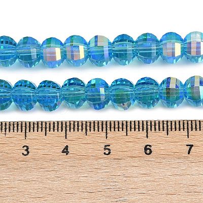 Electroplate Transparent Glass Beads Strands EGLA-B011-08A-AB07-1