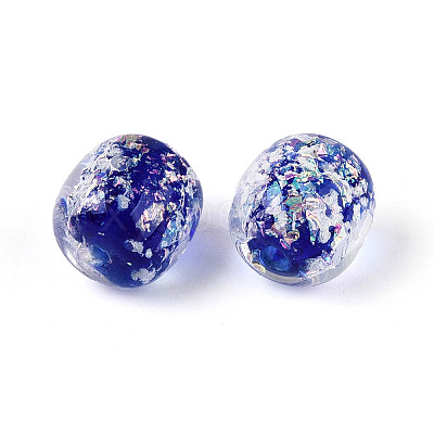 Handmade Foil Lampwork Beads Strands FOIL-T008-01B-1