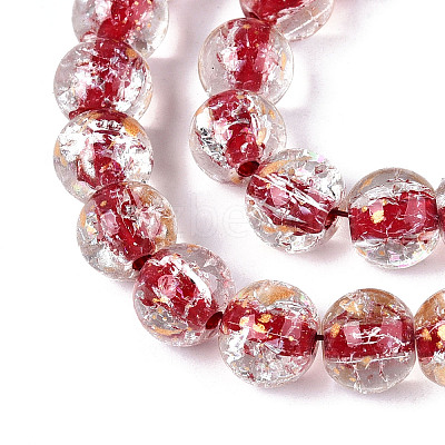 Crackle Transparent Glass Beads Strands GLAA-N030-8mm-01H-1