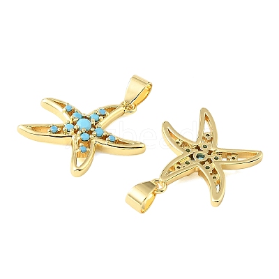 Brass Micro Pave Sky Blue Cubic Zirconia Pendants CU-CBA6938-05G-06-1