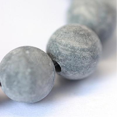 Frosted Natural Polychrome Jasper/Picasso Stone/Picasso Jasper Beads Strands G-E334-4mm-24-1