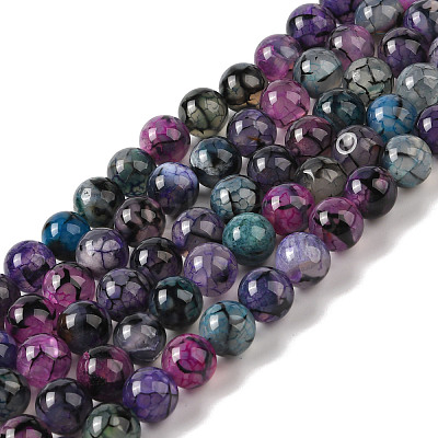 Natural Dragon Veins Agate Bead Strands X-G-NH0013-B01-02-1