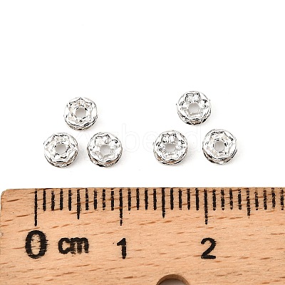 Rack Plating Brass Crystal Rhinestone Rondelle Space Beads RB-D303-S-1