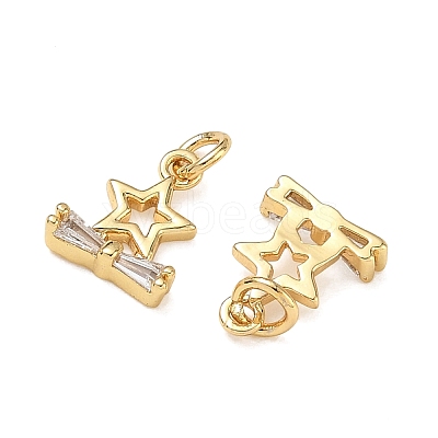 Brass Micro Pave Clear Cubic Zirconia Charms CU-CBAF0F8-16I-G-1