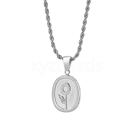 Non-Tarnish Stainless Steel Pendant Necklaces for Women ZR3871-2-1