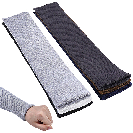 6Pcs 6 Colors Cotton Spandex Long Elastic Rib Cuffs AJEW-GF0014-32-1