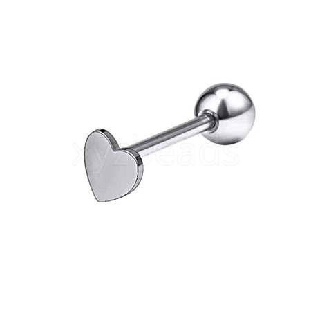 304 Stainless Steel Heart Straight Barbell Piercing Tongue Rings for Women Men WG8CDE1-01-1