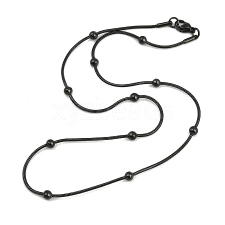 Ion Plating(IP) 304 Stainless Steel Round Snake Chain Necklaces STAS-G244-88B-B-1