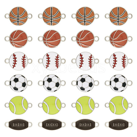  30Pcs 6 Styles Alloy Enamel Connector Charms ENAM-TA0001-72-1