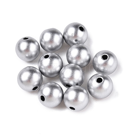 Matte Style Spray Painted Acrylic Beads ACRP-S669-8mm-01-1-1