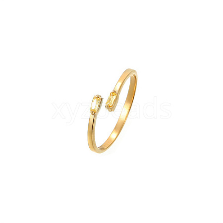 Golden Stainless Steel Cuff Ring MM8912-7-1