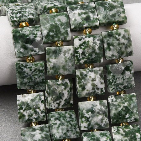 Natural Green Spot Jasper Beads Strands G-F839-A23-01-1