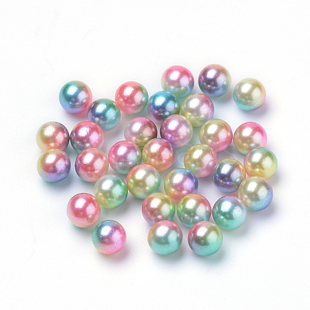 Rainbow Acrylic Imitation Pearl Beads OACR-R065-8mm-A07-1