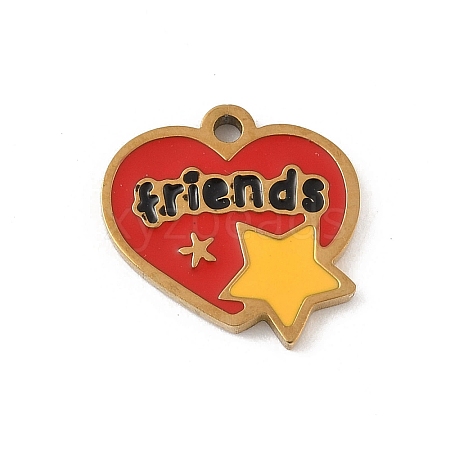 304 Stainless Steel Enamel Charms STAS-P388-19G-G-1