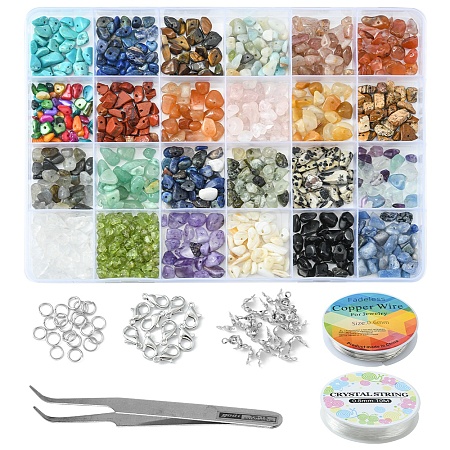 DIY Gemstone Bracelet Necklace Making Kit DIY-YW0006-40-1