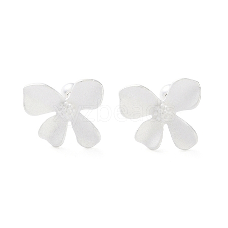 999 Sterling Silver Flower Cartilage Earrings EJEW-P296-24P-1