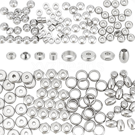 ARRICRAFT 160Pcs 8 Styles 304 Stainless Steel Spacer Beads STAS-AR0001-75-1