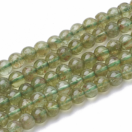 Natural Green Apatite Beads Strands G-S150-28-4mm-1
